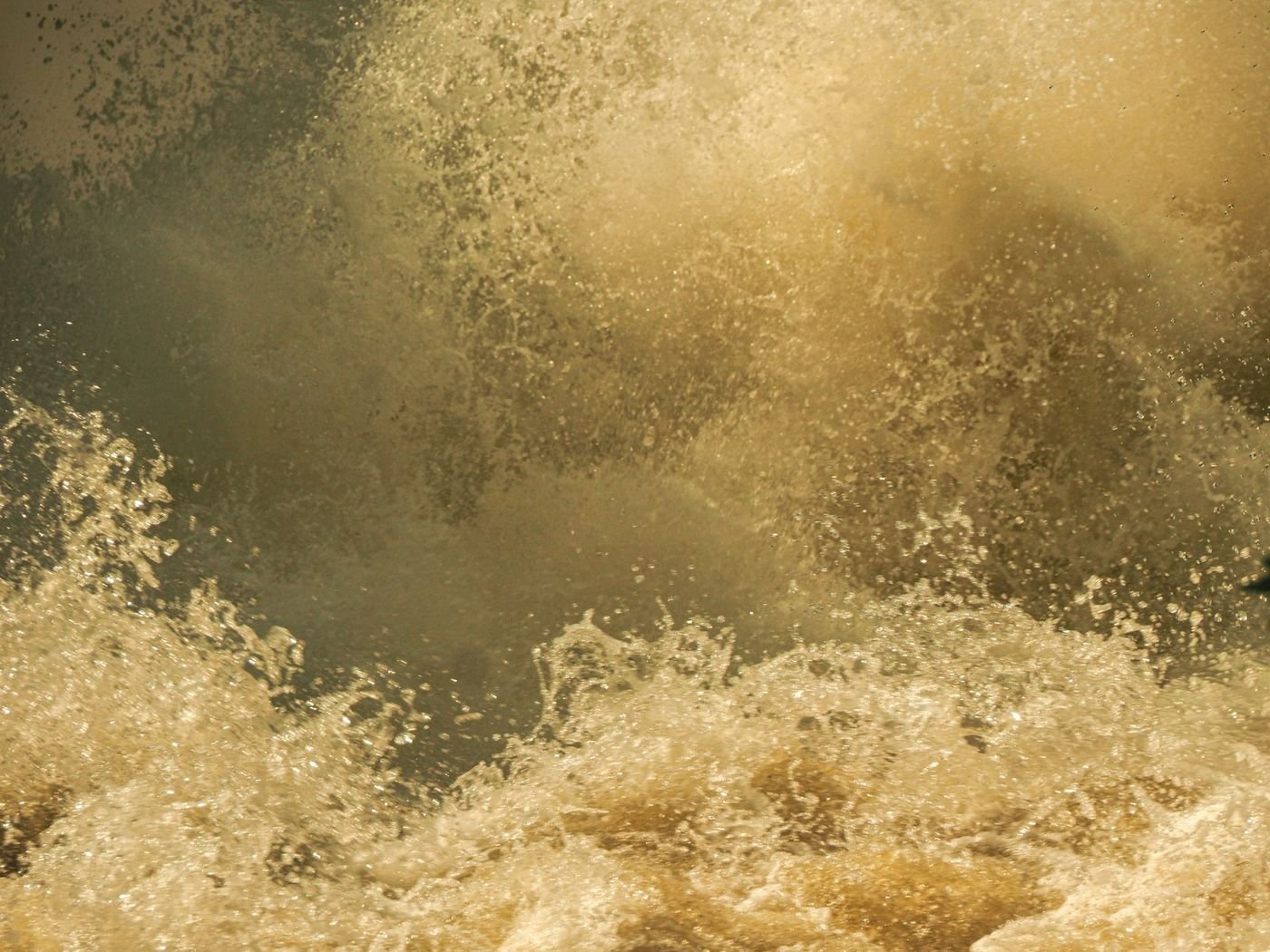 White water churning below Victoria Falls